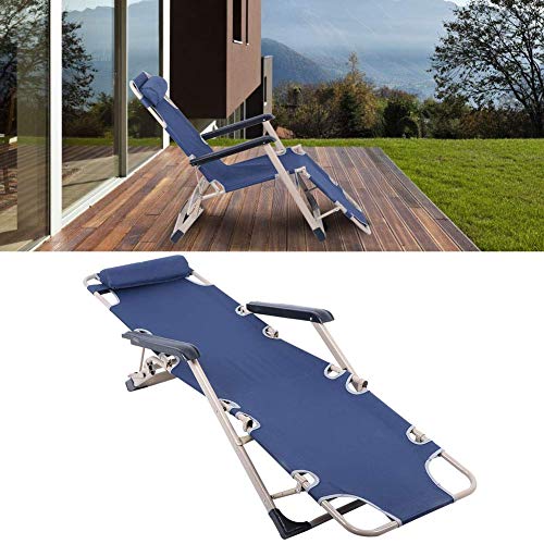 Chaise inclinable Zero Gravity bleue avec structure pliable - 6