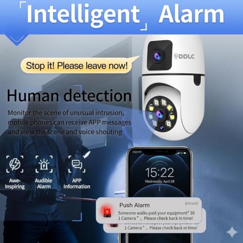 Image of DDLC 4MP /8MP WiFi Smart Light Bulb Camera for Home | Full HD | Color Night Vision | Two Way Audio | Wireless Indoor Security Camera with Mobile App V380 Pro (Dual Lens Light Camera)