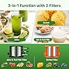 AMZCHEF Cold Press Juicer Machines, 3-IN-1 Masticating Juicer with 2 Strainers(Juice & Sorbet & Nut Milk), 160mm Wide Chute, 2.5L Capacity, Self-Cutting System, Low Noise Motor, Quick Release Design