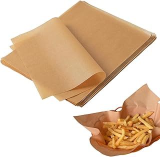 Goodern 100Pcs Double Sided Parchment Paper - High Temperature Resistant Non-stick Barbecue Paper