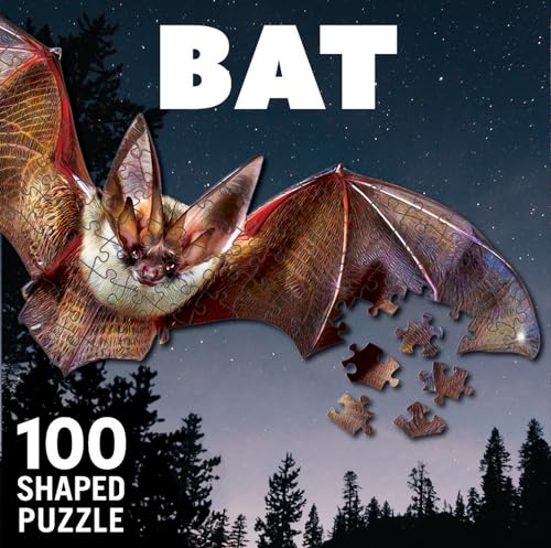 Masterpieces Bat Jigsaw Puzzle - 100 Piece Puzzle for Adults, Portable Rectangular Design, Enhances Problem Solving & Spatial Awareness Skills