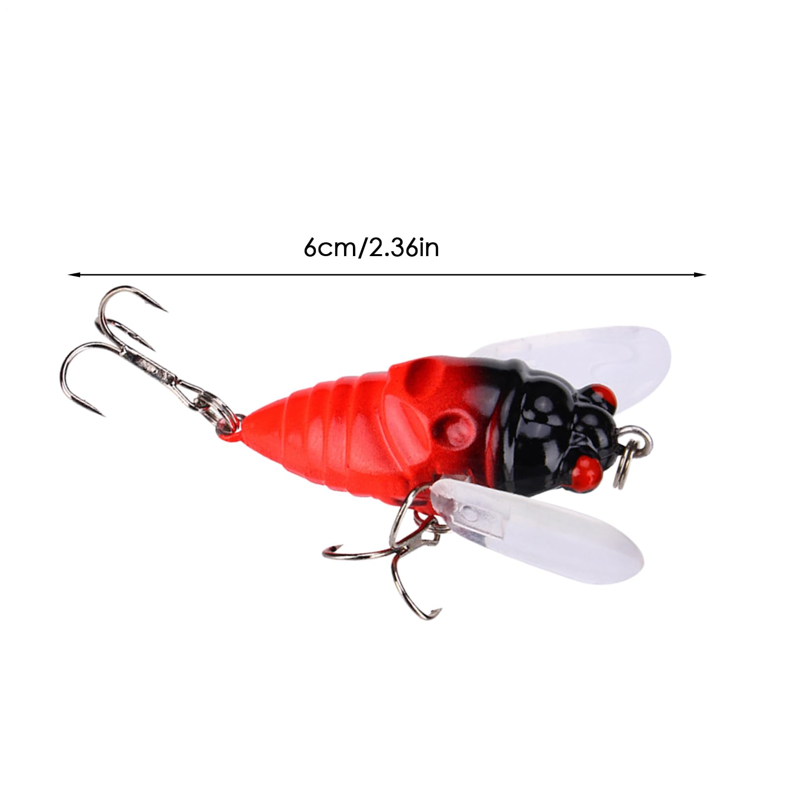 Cigada simulando esche di pesce,falsa esca cicala, affrontare un gancio forte attraente con il suono, accessori per attrezzatura da pesca, esche di pesce basso per gli uomini, all'aperto, acqua s
