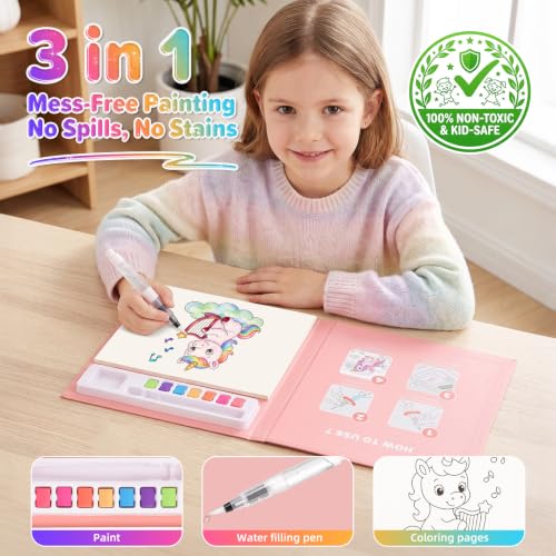 Watercolor Paint Set, 20 Sheets Watercolor Paper for 5-13 Years Old Kids by Vaniart - Used condition - Image 4