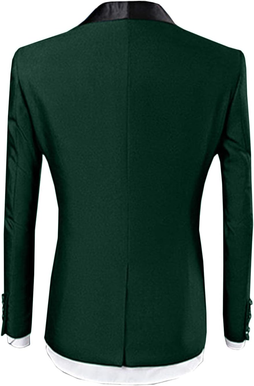 GATMSTZ Men Formal Shawl Lapel 3 Pieces Suit Wedding Dinner Blazer Vest Pant Set