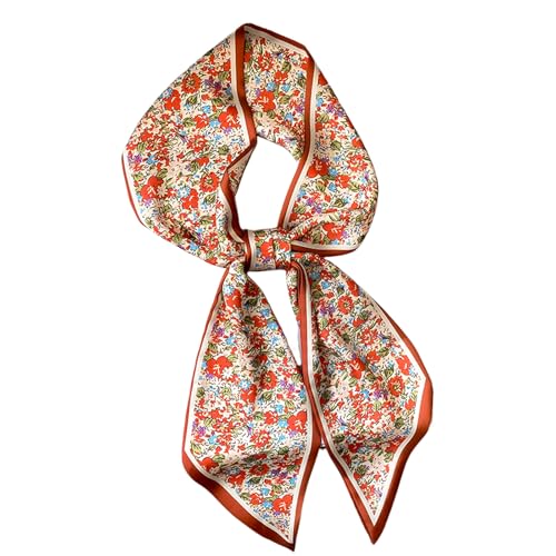 Image of Head Hair Scarf for Women,Silky Long Headscarf Purse Bag Scarfs for Handbag Fashion Satin Neck Scarves Accessories