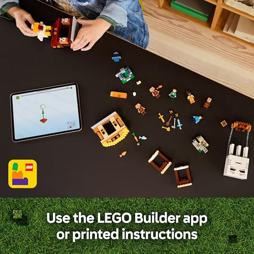 LEGO Minecraft The Ghast Balloon Village Attack Toy - incl. Steve's House, 4 Minifigures, Iron Golem Figure & Exploding Fountain Function - Gaming Gift for 10+ Year Old Boys, Girls & Fans - 21273 - Image 5