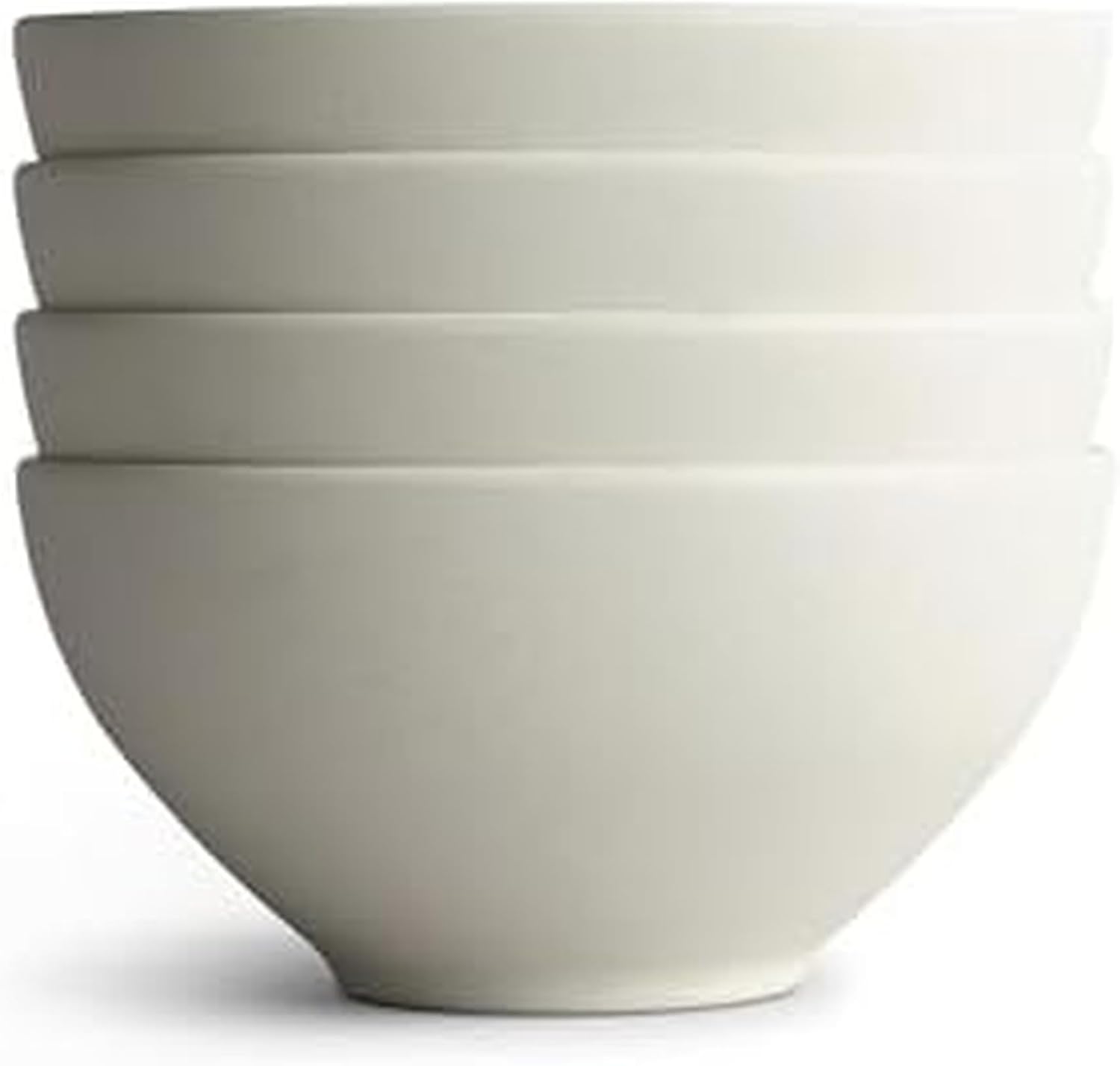 Year & Day Outdoor Set of 4 Unbreakable Lightweight Small Bowls, Plant Derived, Moon White, 5.75 inch