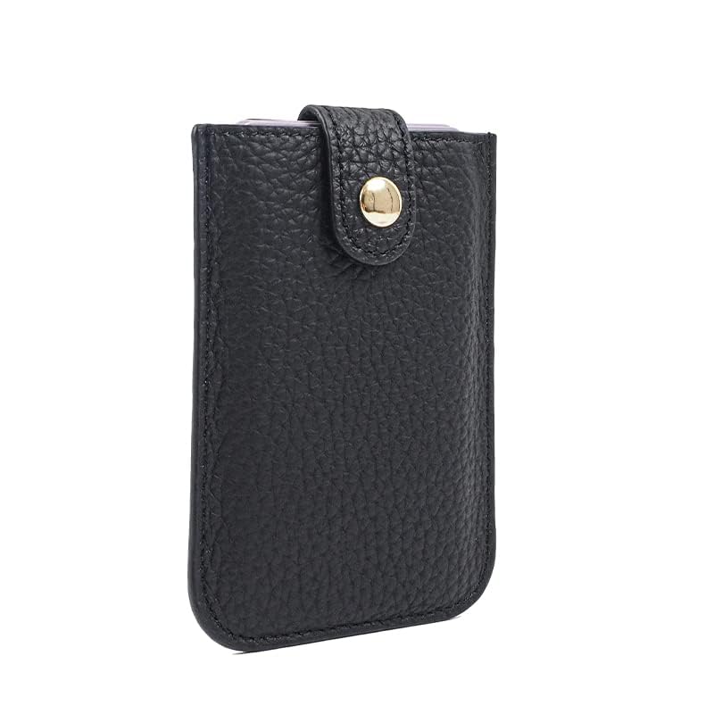 Minimalist Wallet for Men Real Leather Pop up Wallet Front Pocket Wallet Card Holder Men and Card Holder Women RFID Blocking Card Holder Mens Wallet Womens Wallet Slim Wallets Black (Black)2