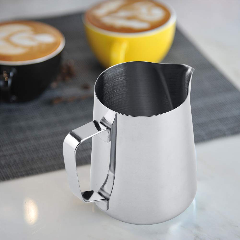 Brocca Per Latte 600 Ml In Acciaio Inox 304, Con Scala Ml/oz, Beccuccio Antigoccia E Manico Ergonomico. Perfetta Per Cappuccino, Latte Art E Schiumatura, Adatta A Baristi E Appassionati.