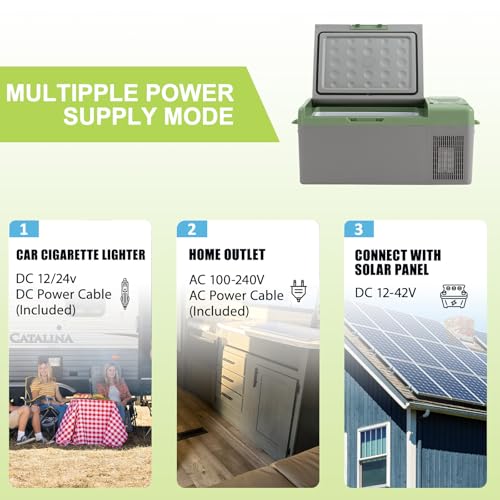 Alpicool Y15E 15L Kompressor Kühlbox 12v Mini Kühlschrank Elektrische Camping-Gefrierbox Klein Tragbare für Auto, Lkw, Boot, RV mit USB Anschluss,-20℃-20℃,Wiederaufladbar(Batterie nicht enthalten)