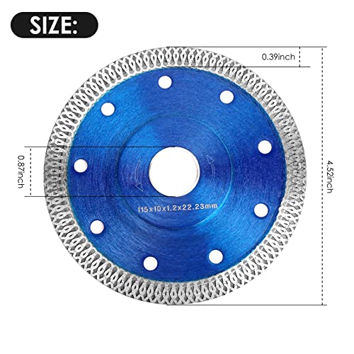 3PCS Diamond Saw Blades 115mm/4.5" Ultra Thin Cutting Disc for Angle Grinder Cutting Porcelain Tiles, 4.5" Wheel Disc Cut on Granite, Marble, Concrete, Tiles, Ceramics (Blue) 2 3PCS Diamond Saw Blades 115mm/4.5" Ultra Thin Cutting Disc for Angle Grinder Cutting Porcelain Tiles, 4.5" Wheel Disc Cut on Granite, Marble, Concrete, Tiles, Ceramics (Blue) - Image 2