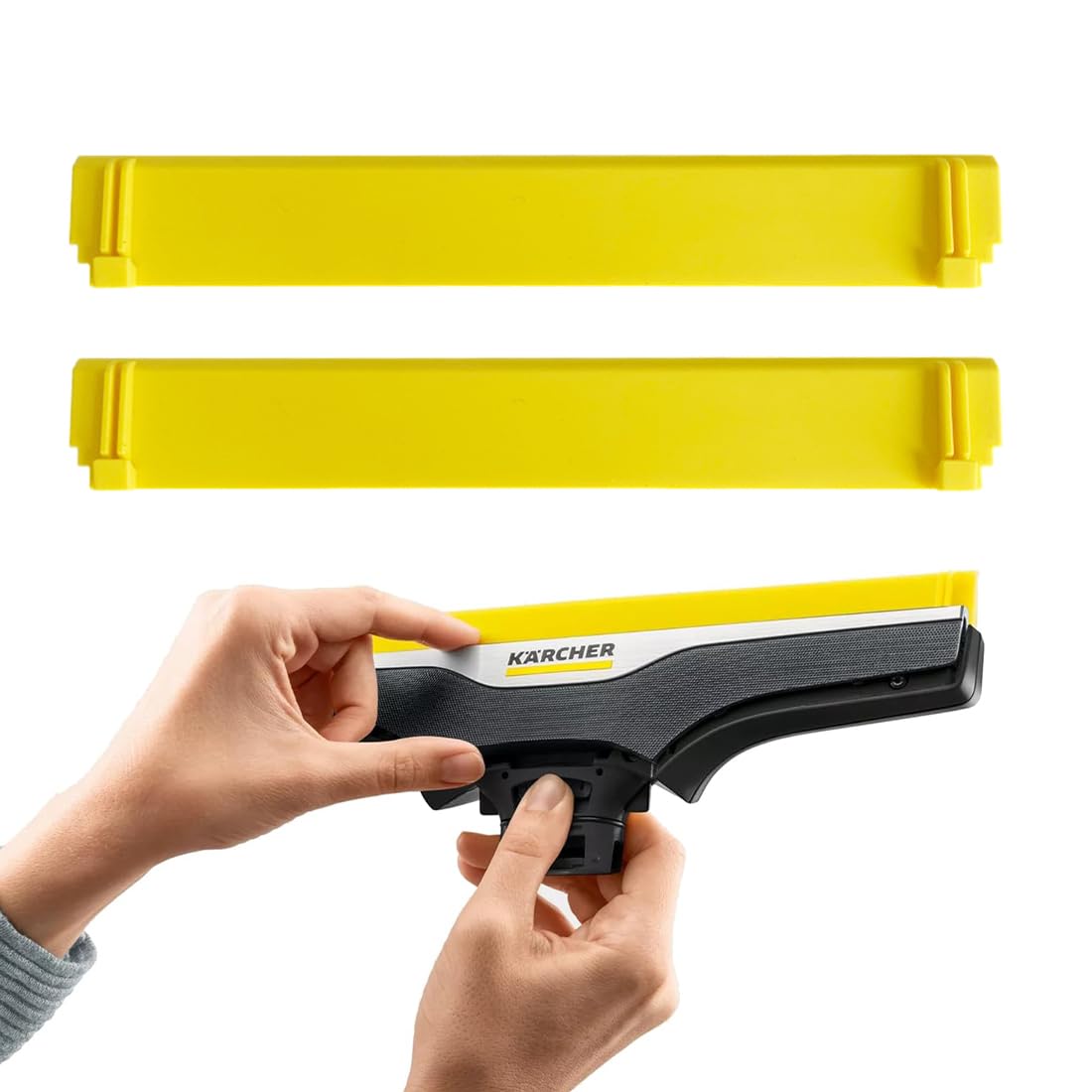 2 piezas de labios de escobilla de goma originales para aspirador de ventanas WV6 (280 mm) (amarillo)
