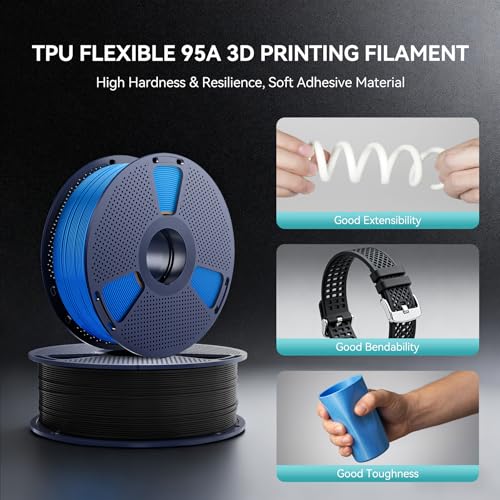 Image of SUNLU TPU 95A Flexible 3D Printing Filament 1.75mm, White+White 2-Pack | Soft TPU,Easy Printing,1kg Spool (2.2 lbs),Dimensional Accuracy + /- 0.03mm, Fit Most FDM Printer