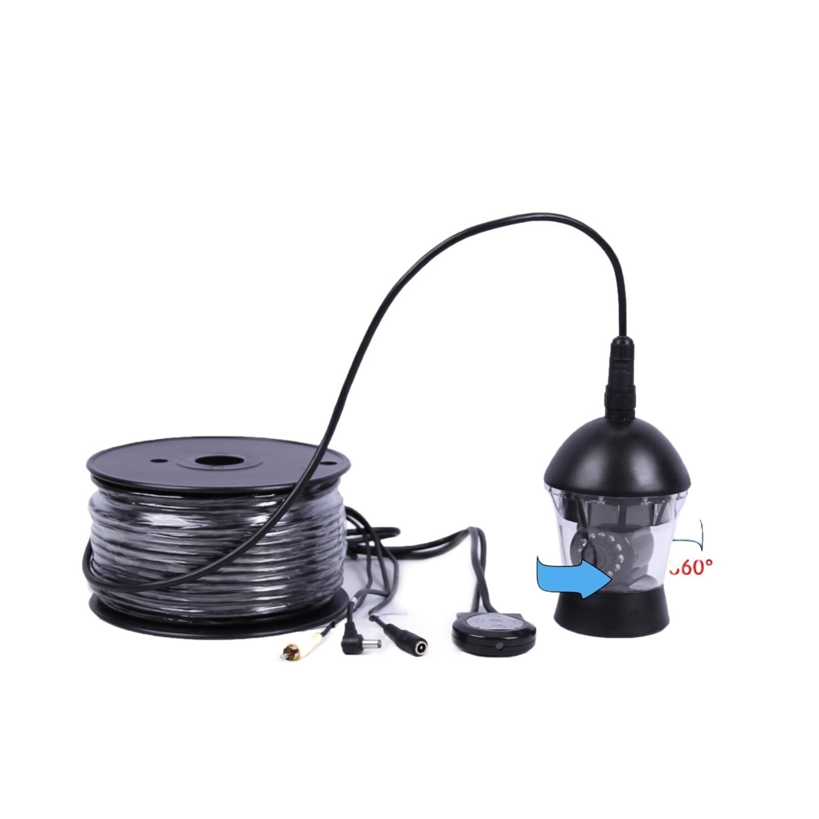 Gqnblvhzupdm 30M Sewer Camera, Hd 360 Degree Rotation Underwater 20/30/50/100M Fishing Camera Borescope Inspection Fish Finder Endoscope Cctv(30M)