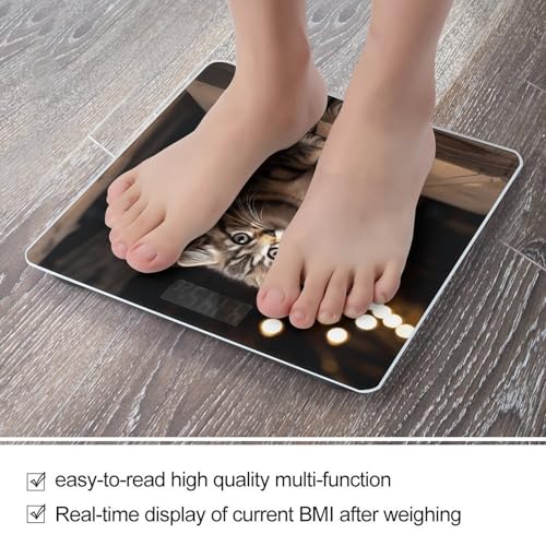Báscula digital de baño con vidrio templado y pantalla LCD miniatura 5