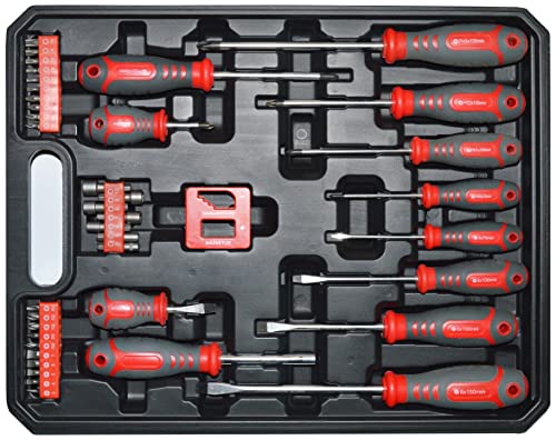 Screwdriver Sets 40 Piece Magnetic, With Replaceable Quick-Change Power Nut Driver Bit, Screw driver head and Bit Set, Magnetizer/Demagnetizer, Carry Case.Practical Tools Gifts