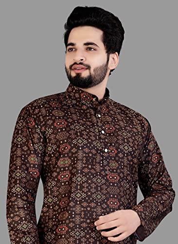 Image of Men's Printed Cotton Kurta