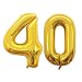 GOER 42 Inch Gold 40 Number Balloons,Jumbo Foil Helium Balloons for 40th Birthday Party Decorations and 40th Anniversary Event