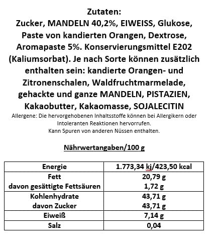 Pasticcini Siciliani, sizilianisches Mandelgebäck 350 g, weiche Mandelpaste in 9 verschiedenen Variationen