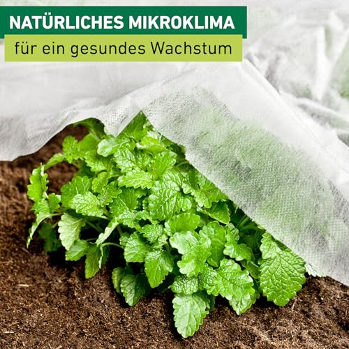 Windhager Gartenvlies Basic, 10 x 1,5 m, 17g/m², rechteckig, Frost- und Insektenschutz, 06257, Weiß – Ansicht 2