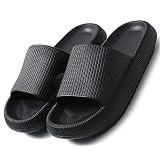 ZUQOACY Hausschuhe Pantoletten Jungen Clogs Flip-Flops Flache Damen Sandalen Mädchen Badeschuhe Gemischte Kinder Schwimmbad Schuhe rutschfeste Sommer Strand Männer (Color : Black, Size : 38/39)