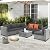 FHFO 7 Pieces Outdoor Patio Furniture Set, Outdoor Conversation Sets Wicker Sectional Couch Rattan Sofa with Thick Cushions & Coffee Table for Garden, Balcony, Backyard, Grey-Grey