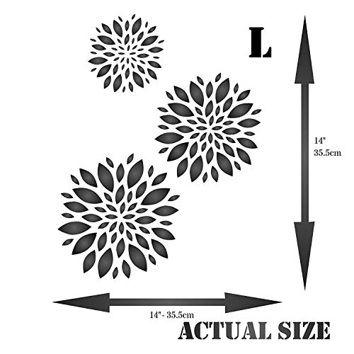 Flower Pattern Stencil, 10.5 X 13.5 Inch (L) - Template Allover Wallpaper Stencils For Painting Template #TOP4