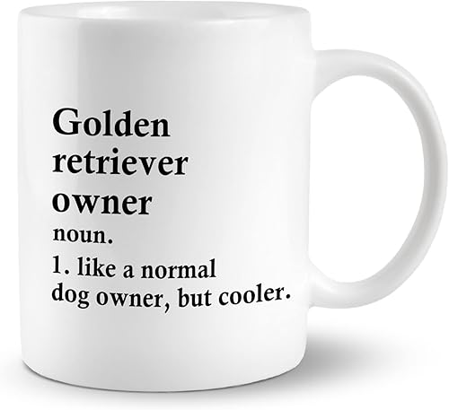 Golden Retriever Owner Definition - Taza de cerámica de 11 onzas, divertida taza de té de café Golden Retriever, decoración de oficina para el
