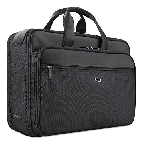Image of Solo New York Briefcase - Laptop Carrying Bag for Women & Men, Brief for Travel & Work, File Compartment, Retractable Shoulder Strap, Fits 16 inch Computer - Paramount, Black