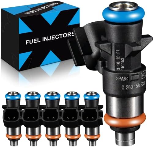 YZHIDIANF Upgraded Fuel Injectors 0280158233 Fits For:-Jeep Grand Cherokee Wrangler JK For:-Chrysler For:-Volkswagen For:-Dodge Challenger Avenger Journey For:-Ram 3.6 3.6L 2011-2019, FJ1147 (6 Pcs)