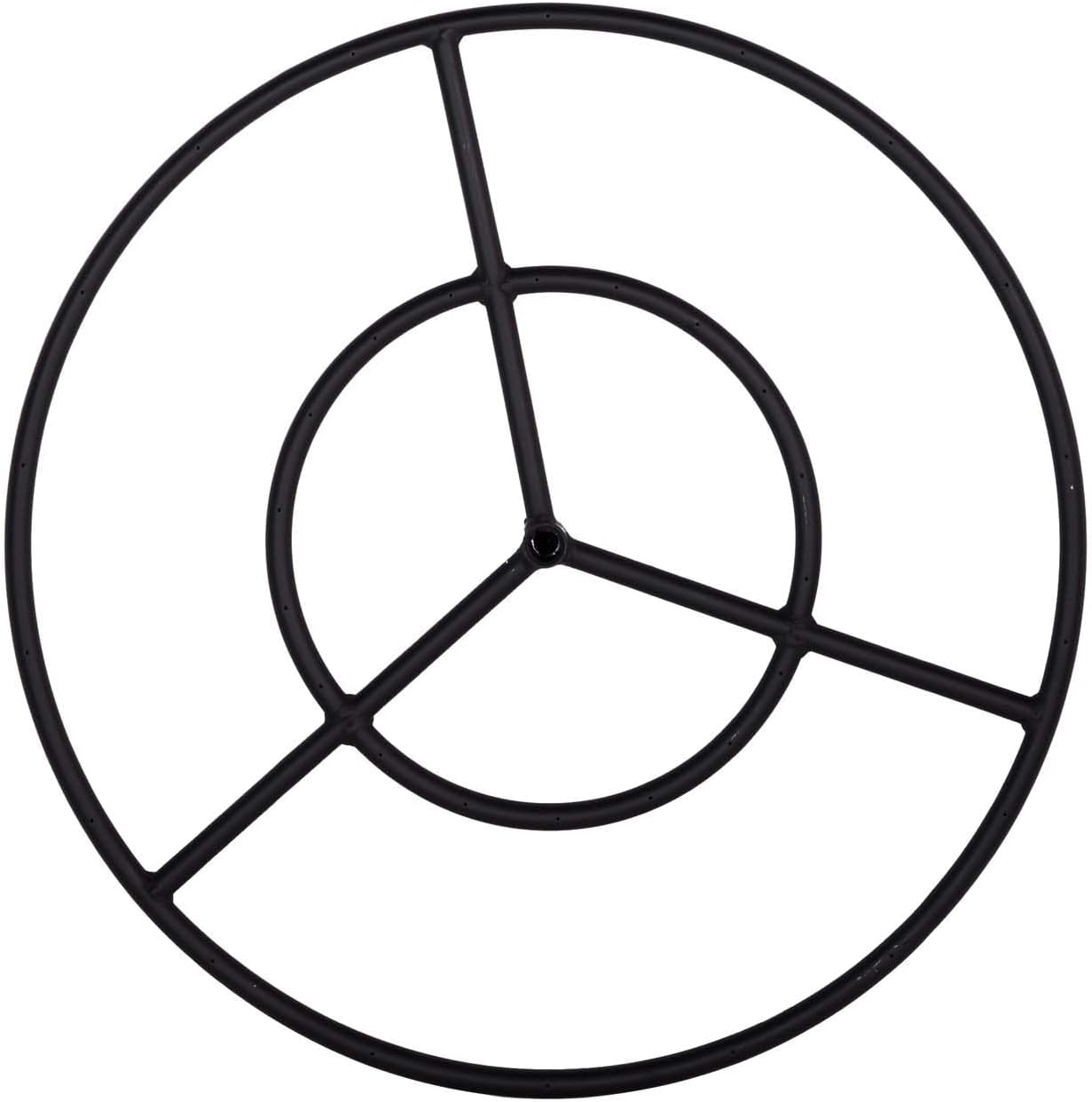 Dagan Black Fire Ring, 12 Inch Heavy-Duty Alloy Steel Round Burner with 1/2 Inch Thread Size, Modern Double Ring Burner Design for Natural Gas Fire Pits Only (DG-FR-12)