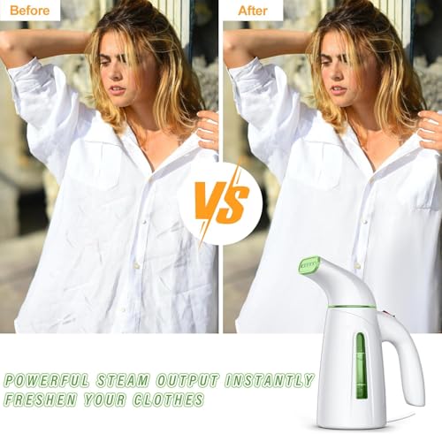 Image of OGHom Steamer for Clothes, Portable Handheld Clothing Garment Steamer, 240ml Large Capacity 700W Travel Steam Iron 30 Second Fast Heat Up (Pale Green)