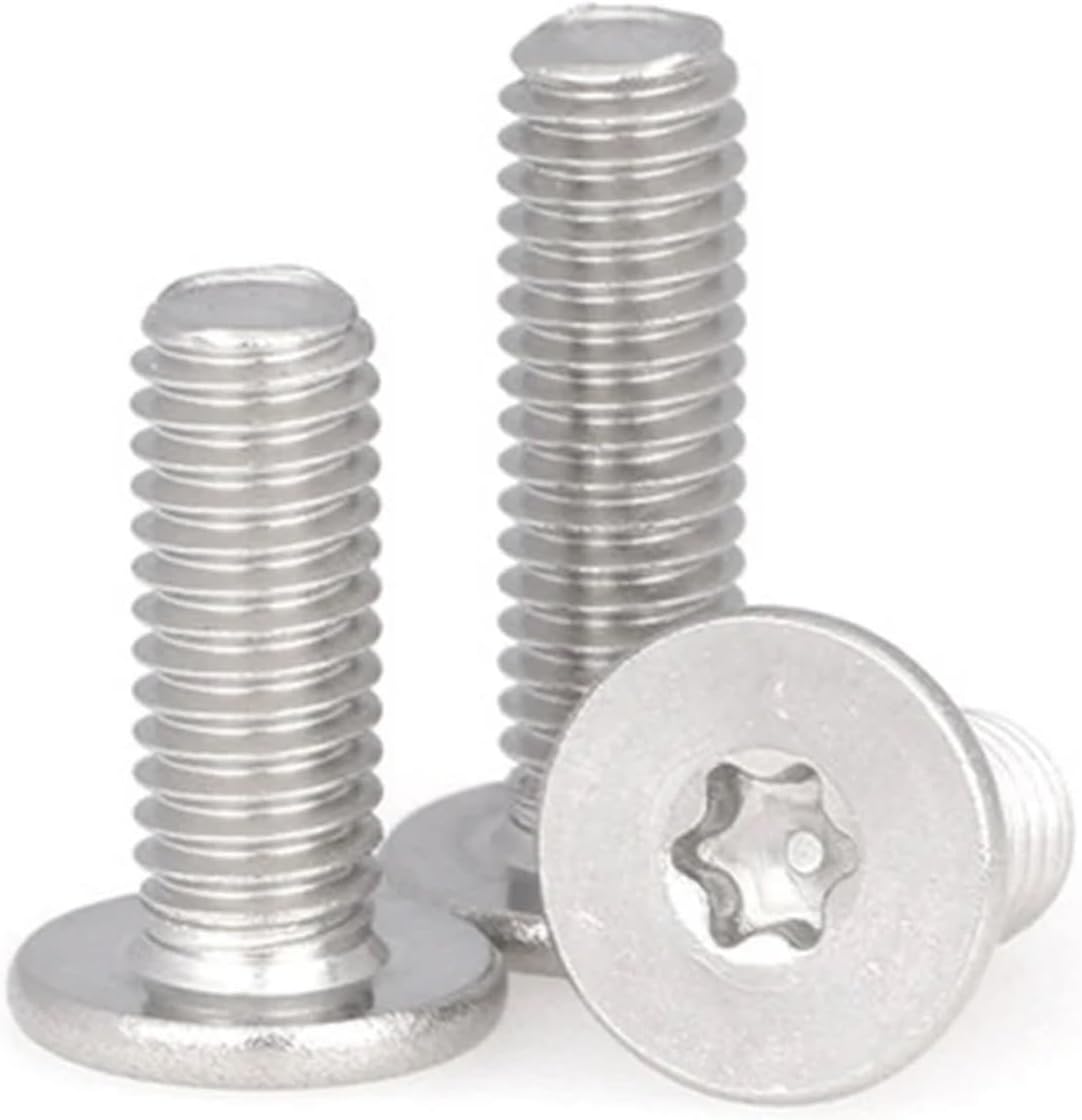 304 Stainless Steel Six-Petal Flat Head Bolts, 100PCS Large Flat Head Hexagon Screws(M2x30mm)