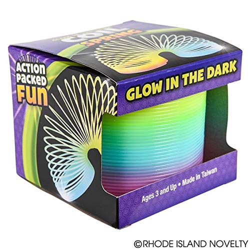 Image of Rhode Island Novelty 3 Inch Glow-in-The-Dark Coil Spring, One per Order (Pack of 2)