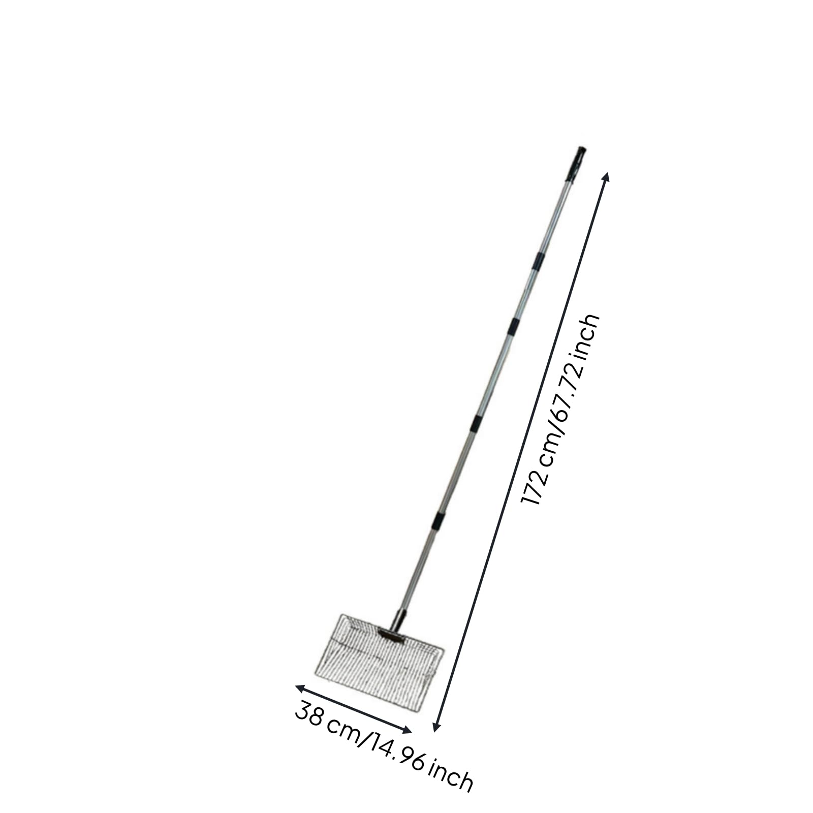 Paletta per Pollame Resistente Attrezzo , Versione Verniciata A Polvere, Larghezza Testa 38 Cm, Lunghezza Asta 172 Cm , 38 × 22,5 Cm