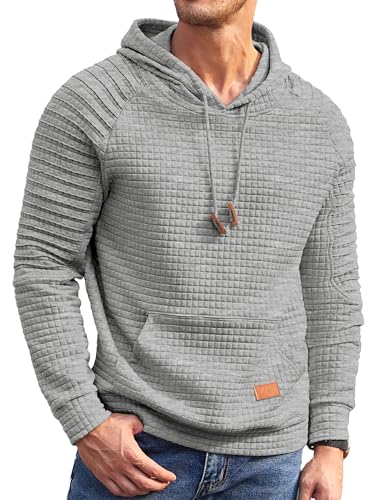 Sweat à capuche homme tricot gaufré isolant COOFANDY avec poche kanga