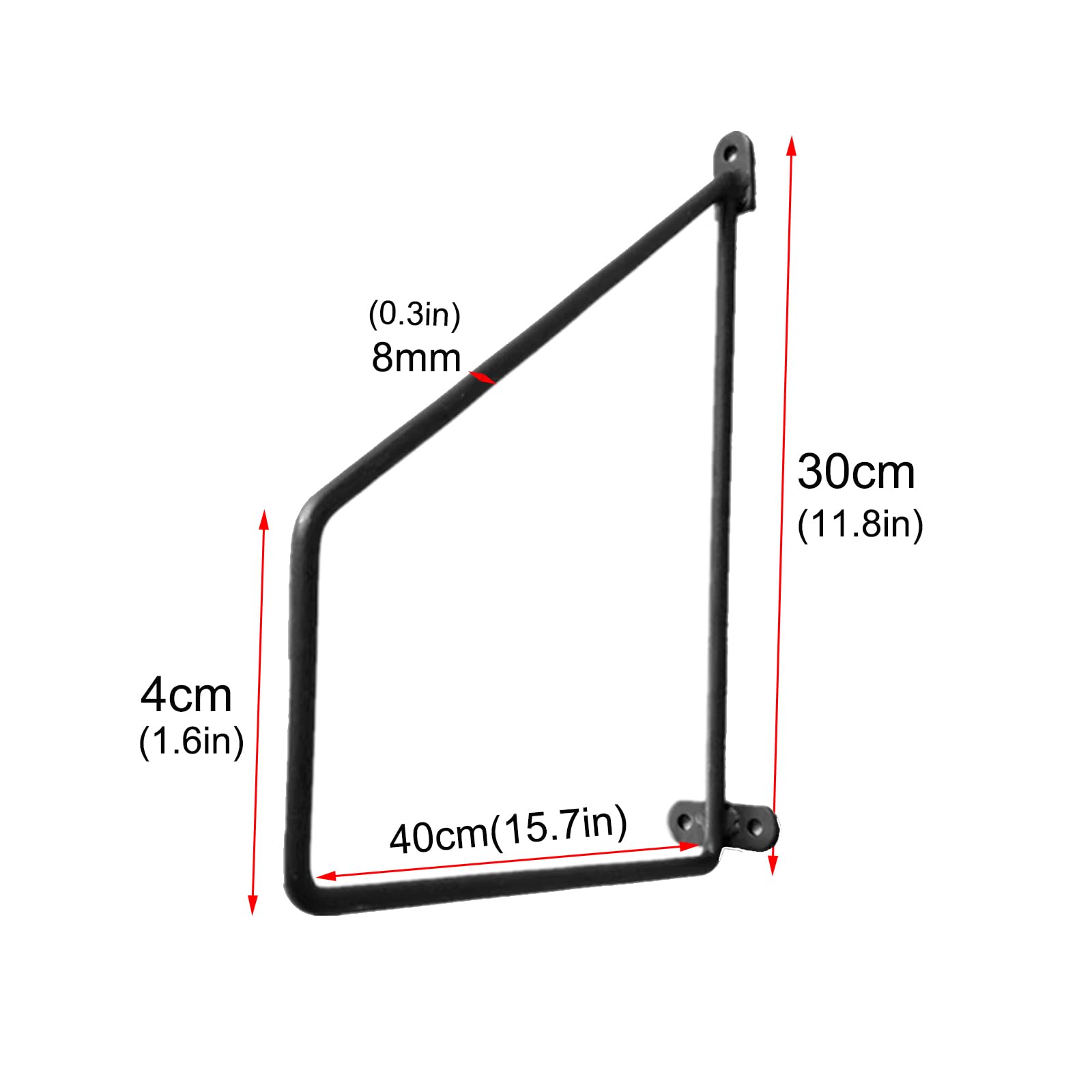 2 staffe per mensole a Parete,staffe di Supporto flottanti Resistenti,staffe per mensole in Metallo ad Angolo retto a 90 Gradi,Accessori Decorativi salvaspazio,con Viti,Bianche (40 cm (