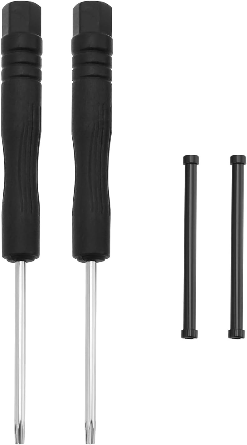 1Set Watch Band Lug Link Pins Repair Kit with 2X Metal Screw Rods 2X Screwdrivers Compatible with Garmin Fenix 7X/7Xpro/6Xpro/5X Plus/3/3 HR, Black