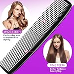 5 Piece Combs for Women and Man, Premium Black Hair Comb, Fine Tooth Tail Professional Combs and Styling Comb Set, Perfect for Parting, Teasing, Hairdressing, and Everyday Styling - Image 5