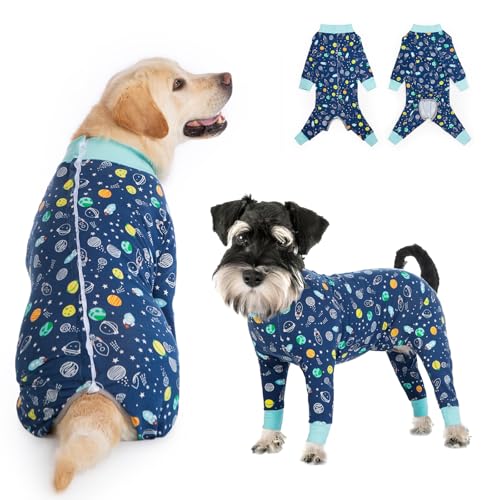 Image of Recovery Suit for Large Medium Dogs After Surgery, Soft Breathable Anti Licking Dog Onesie E-Collar & Cone Alternative, Pet Bodysuit for Preventing Hair Loss Full Cover Wound(XL, Rocket)