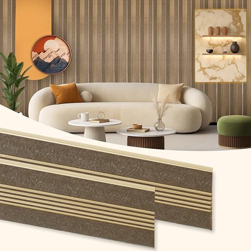 Image of Plantex Louvers Panel for Wall /8 Feet Wall Panels /3D Charcoal Panel for Interior Walls Decor - Pack of 7 Covers - 56 Sq. Ft, Size-1 Feet x 8 Feet (WD-2204)