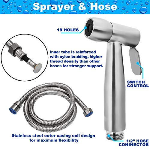 H.e Home Bidet Sprayer For Toilet A Perfect Cloth Diaper Sprayer Easy To Install And Leak Proof Hose With Complete Jet Spray Kit. High Pressure Toilet Sprayer #TOP1