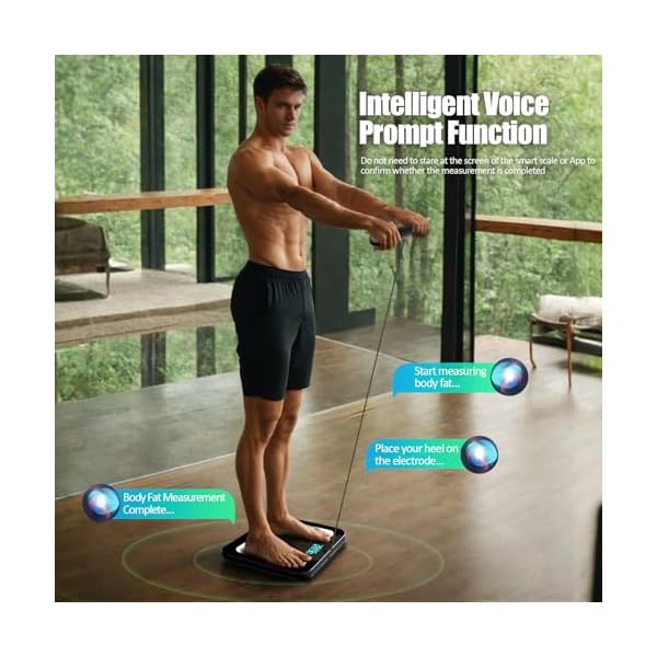 Smart Scale for Body Weight and Fat Percentage, Highly Accurate Digital Bathroom Body Fat Scale for BMI 28 Body Composition Analyzer, 8 Electrodes Smart Scale Weighing Scale Sync with Fitness App