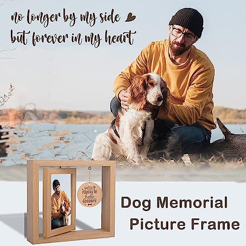 GUANKE Dog Memorial Picture Frame - Pet Loss Sympathy Gift for Women Wooden Rotating 4 X 6 Frame (Pet-02) - Image 2