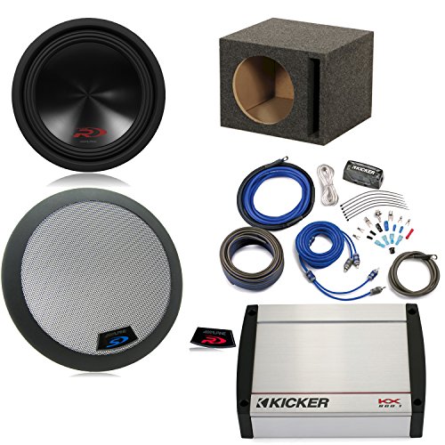 Alpine 12 Inch Type R (SWR-12D4) with Grill, a Kicker KX 800 Watt Amplifier, a ported Enclosure, 4-AWG Wiring Kit