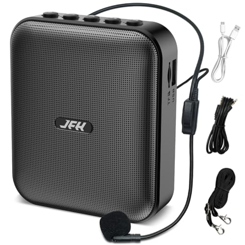 JFH Voice Amplifier for Teachers,pa System with Bluetooth,Portable Voice Amplifier Support Music Playing,Recording,Mini Megaphone Speaker with Wired Microphone Headset for Speaking,Singing,Tour Guide