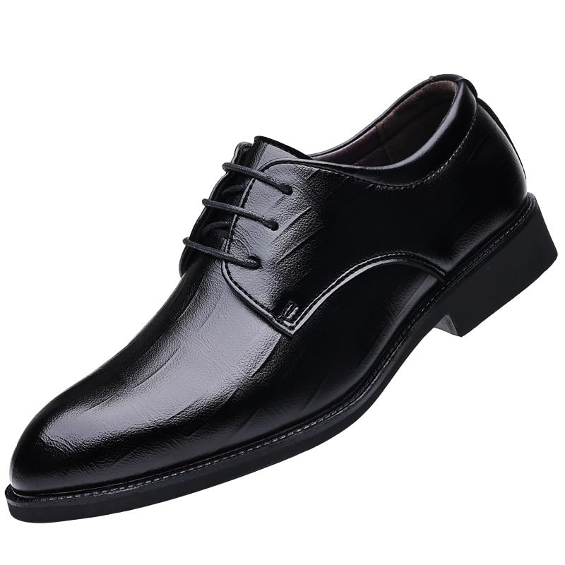 Comfort Orthopedic Mens Formal Shoes Italian Leather Lace-up Wingtip Business Working Office Slip Resistant Low Top Rubber Sole Non Slip Shoe