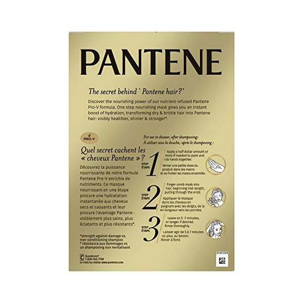 Pantene, Pro-V One Step Nourishing Hair Mask, Moisturize and Restore, 1.7 fl oz, 10 Count