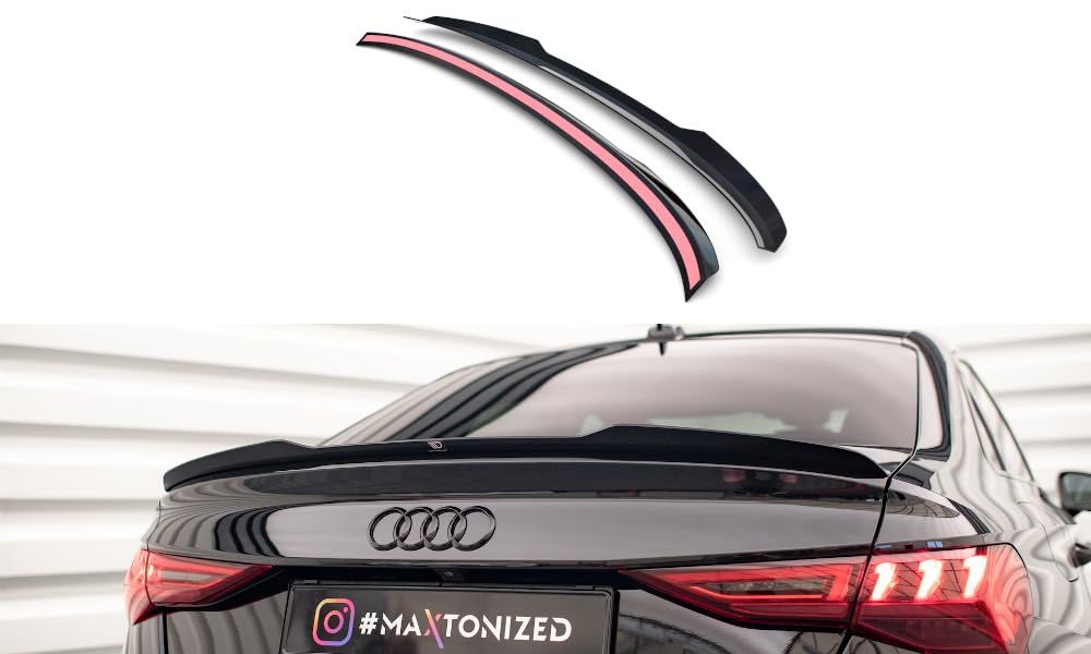 Maxton Design Heckspoiler Lippe für Audi A3 / S3 / RS3 / A3 S-Line Limousine 8Y Hochglanz schwarz