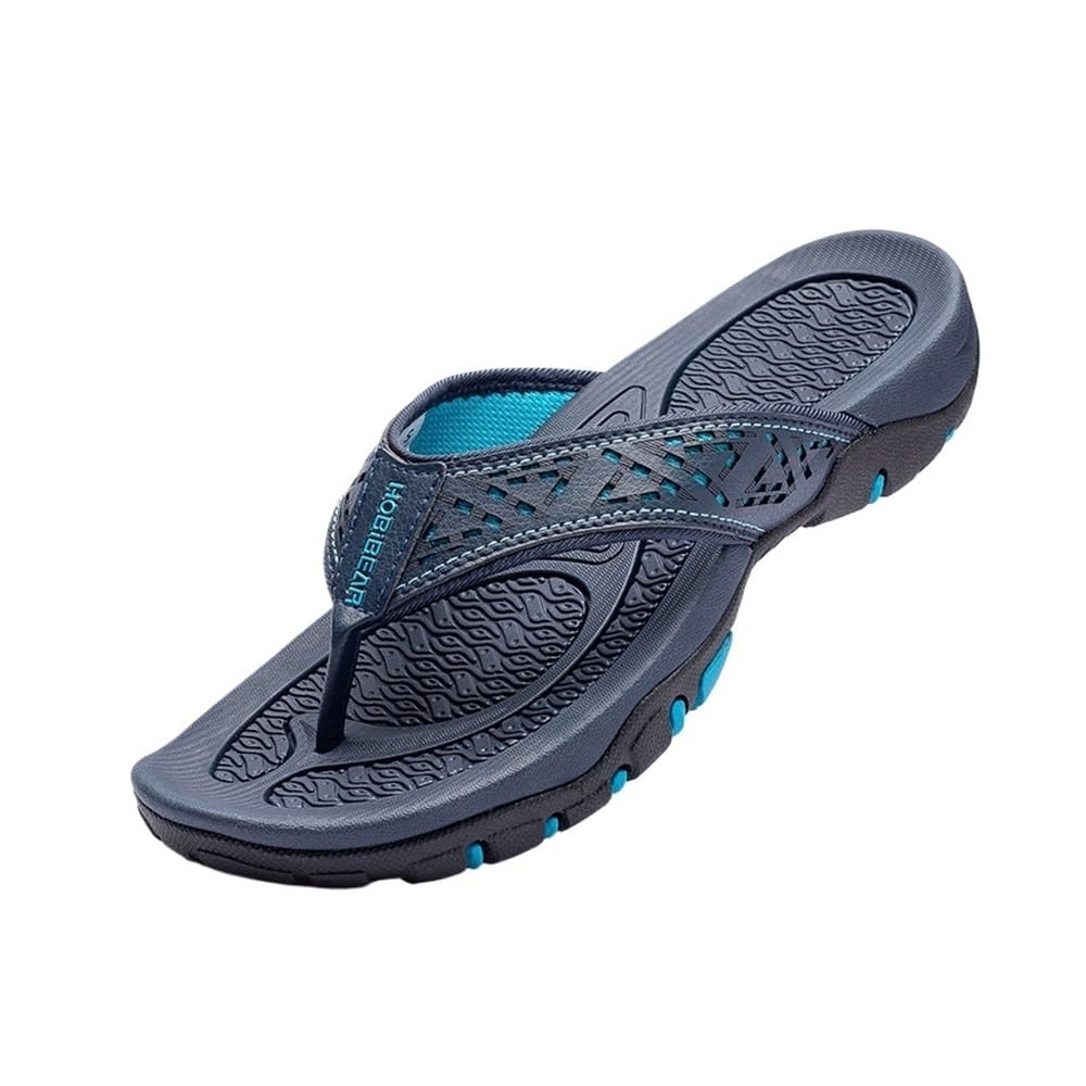 Chaussures de douche anti-glisse bleues, tongs hommes respirantes de grande taille 47 EU